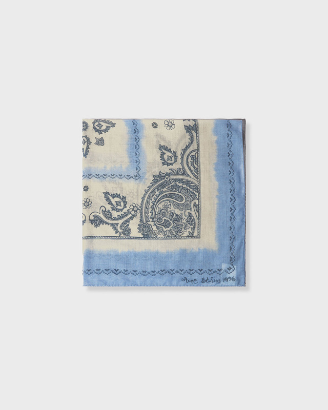 Acne Studios Scarf Paisley Print Wool Beige/blå ONESIZE