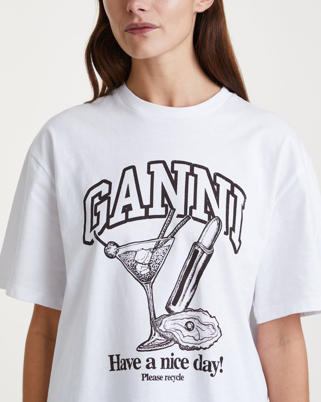 GANNI  T-Shirt Future Heavy Cocktail Vit XL