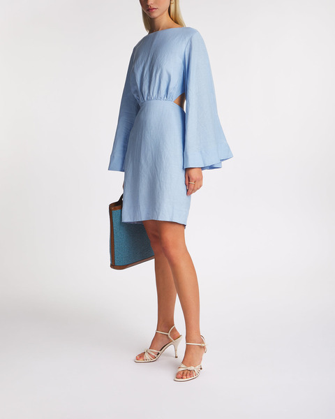 Dress Jette Cut-Out Linen Blend Mini Blue 1