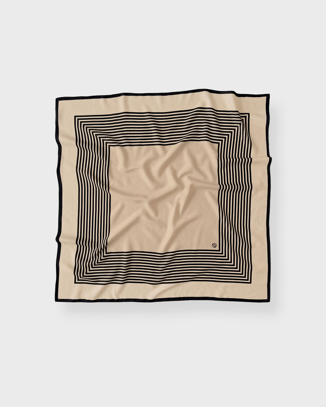 Le Scarf Scarf Wool Striped Svart/creme ONESIZE