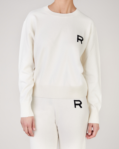 Tröja Cashmere Blend Sweater Offwhite 1