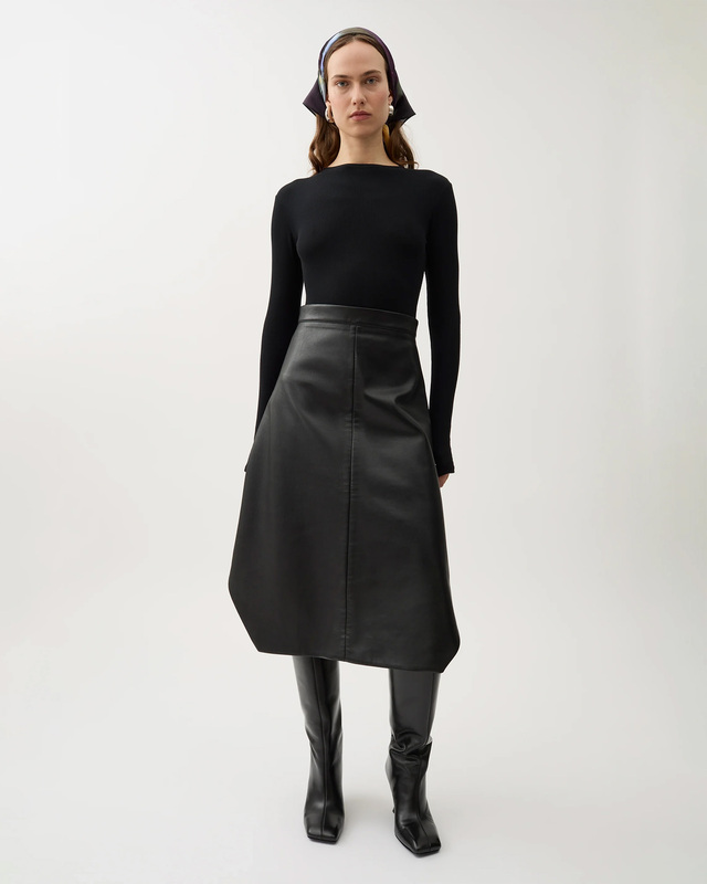 Rodebjer Kjol Amalia Rec Leather Svart M