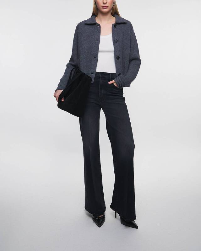 Mother Denim Jeans The Hustler Roller Sneak Black Washed black 23