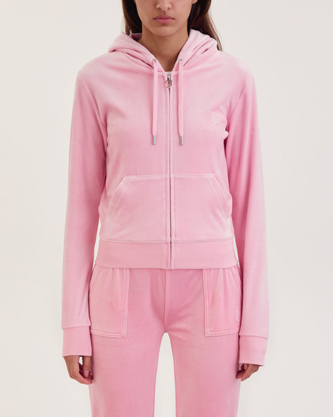 Hoodie Robertson Classic Velor Zip Rosa 1