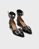 Ganni Feminine Buckle Open Cut Pump Naplack Black EUR 37