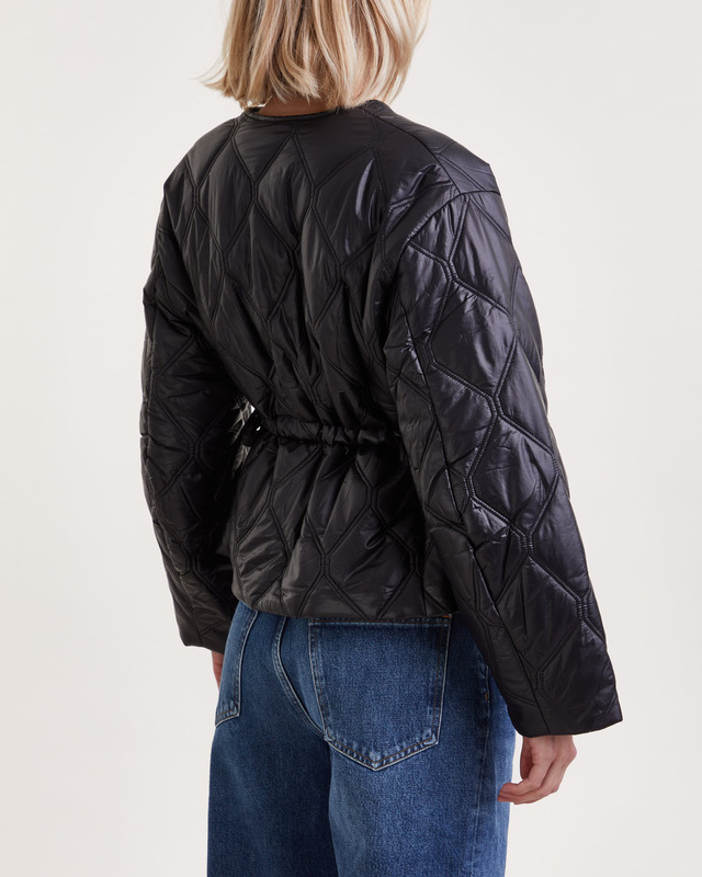 Ganni Jacket Shiny Quilt Black 38