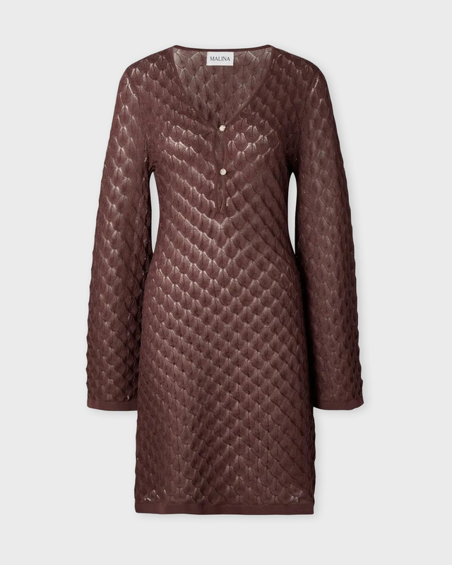 Malina Klänning Sylvie Fitted Knitted Mini Chocolate S
