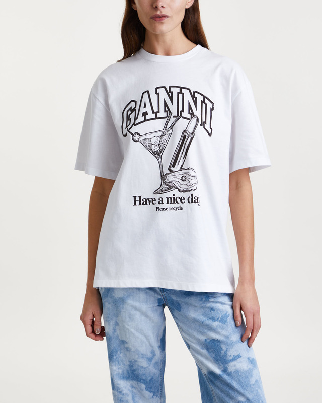 Ganni  T-Shirt Future Heavy Cocktail Vit XL