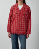 Found Skjorte Camp Raw Cut Fringe Plaid Red L
