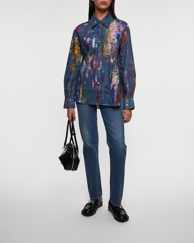 Acne Studios Skjorta Button Up Painted Denim Blå 32