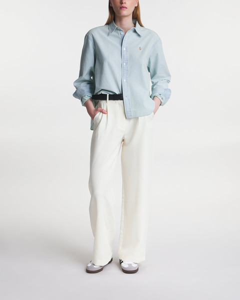 Shirt Oversize Fit Linen  Light blue 2