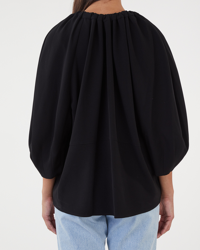 Proenza Schouler Topp Matte Crepe V-Neck Svart US 4 ( EUR 36)