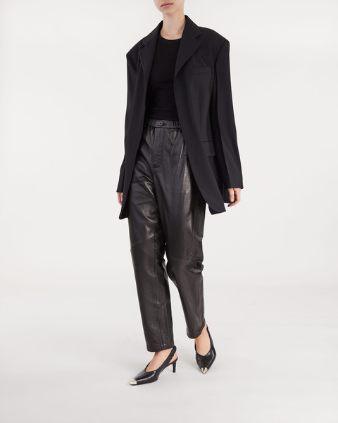 Straightfit leather trousers Svart 2
