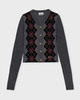 Ganni Cardigan Fine Merino Jacquard Grå S