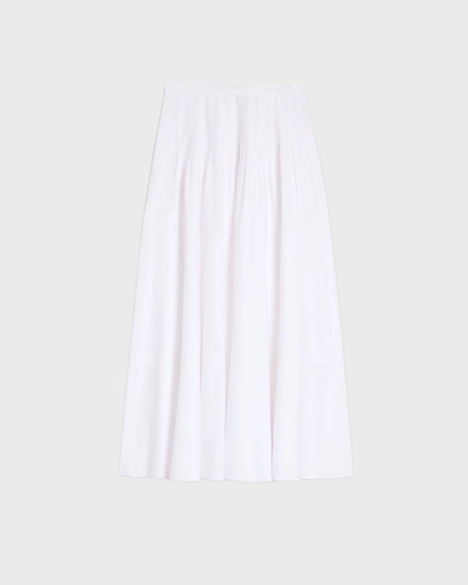 Maxmara Women's White Skirt Long Cotton Poplin It 44 (Eur M-L)