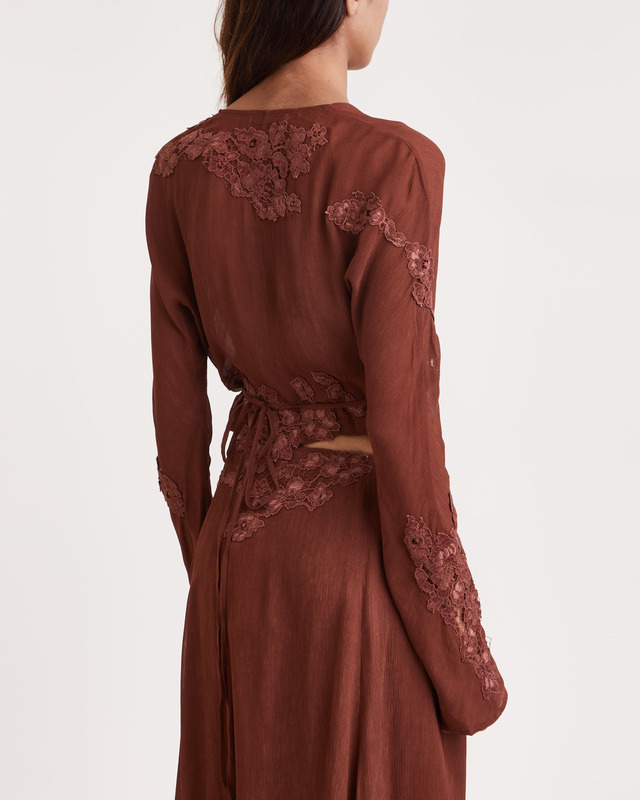 Acne Studios Blus Lace Wrap Brun 36