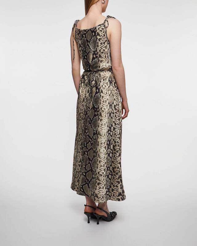 Acne Studios Klänning Satin Snake Print Brun 38