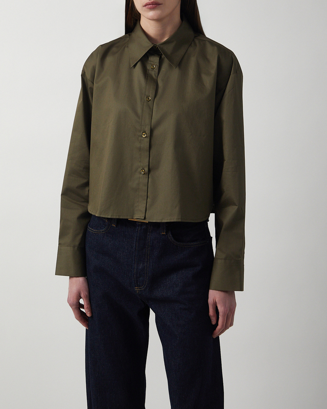 Wakakuu Icons Shirt Cutler Crop Khaki green S