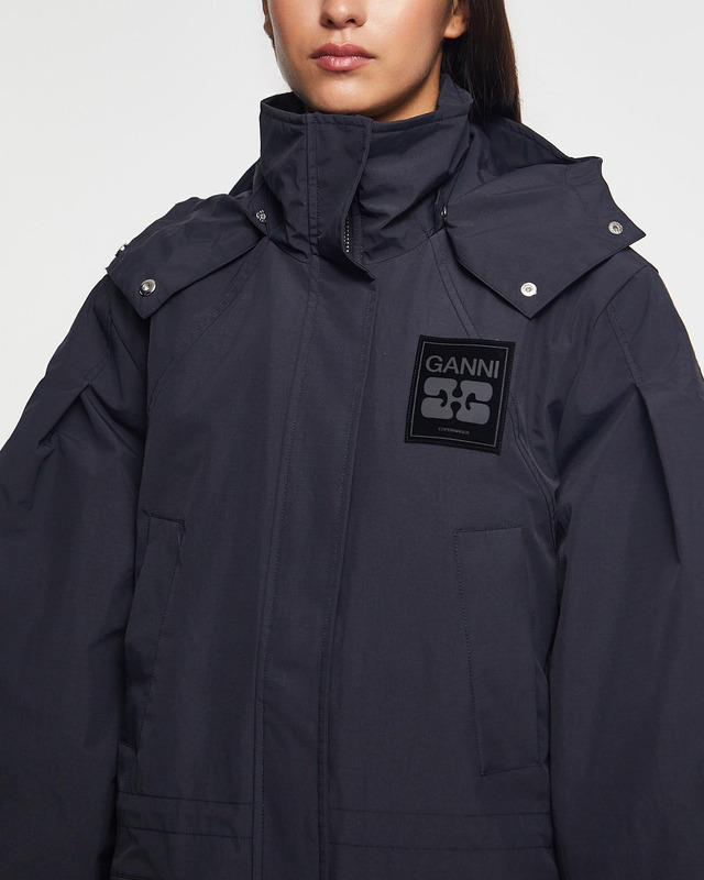 Ganni Coat Ripstop Tri-Layer Parka  Phantom  38