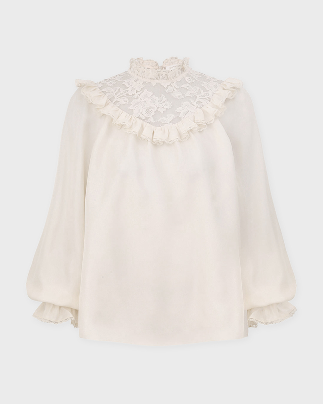 Zimmermann Blus Lace Billow Creme 0 (XS-S)