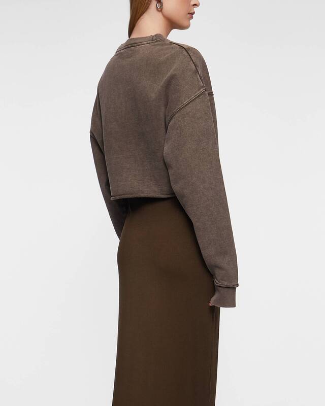 Acne Studios Sweatshirt Logo Cropped Taupe XS