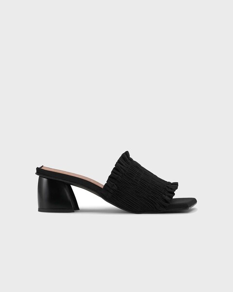 Sandals Smock Kitten Heel Mule Svart 1