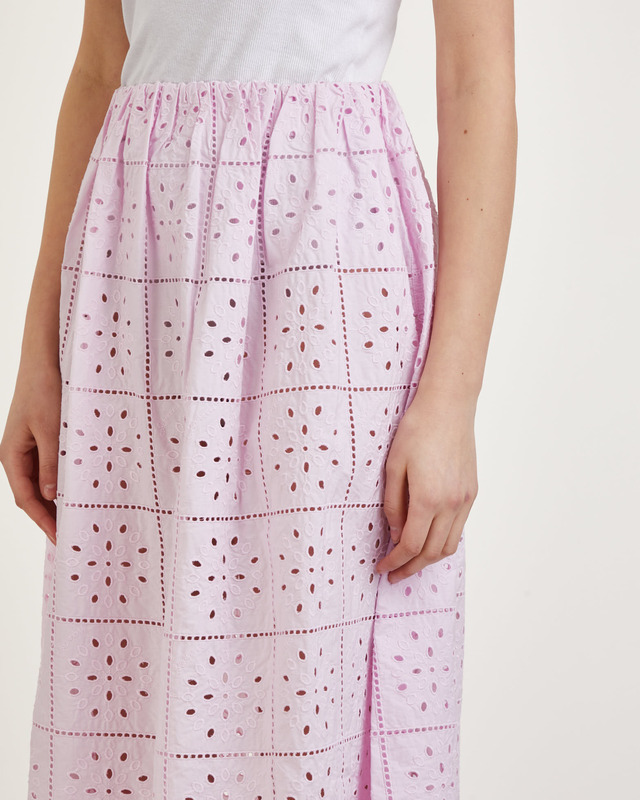 Ganni Skirt Broderie Anglaise  Pink 34