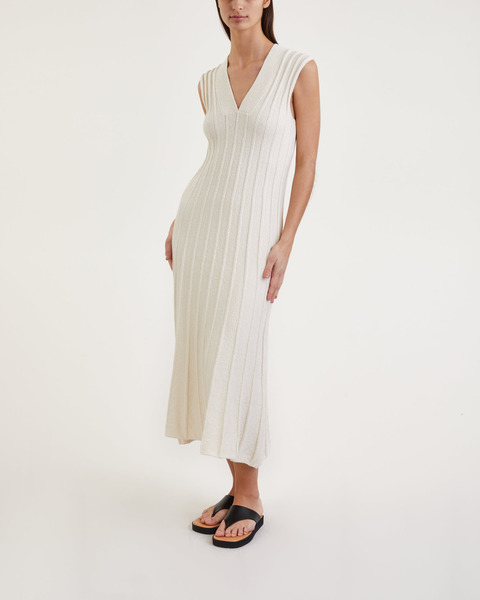 Klänning Wide Rib Ivory 2