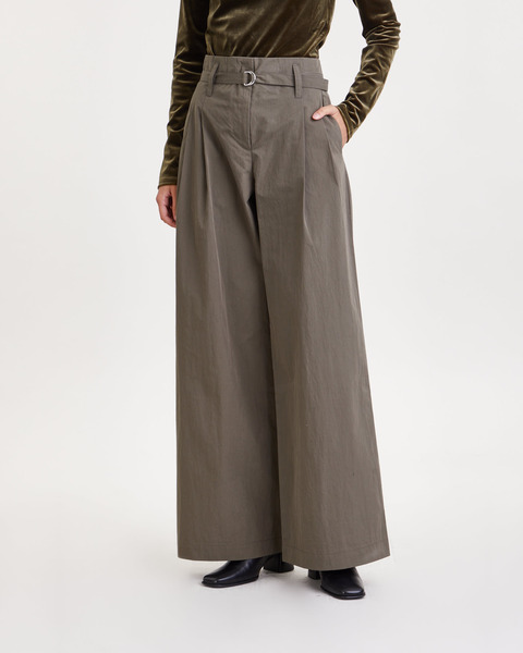 Trousers Techincal Suiting Wide Leg Wood 1