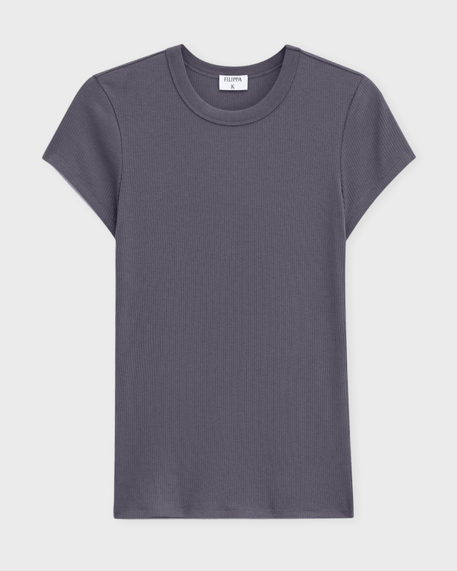 Filippa K T-shirt Fine Rib Tee Charcoal XL