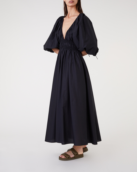 Klänning  Shirred Plunge Dress  Svart 2