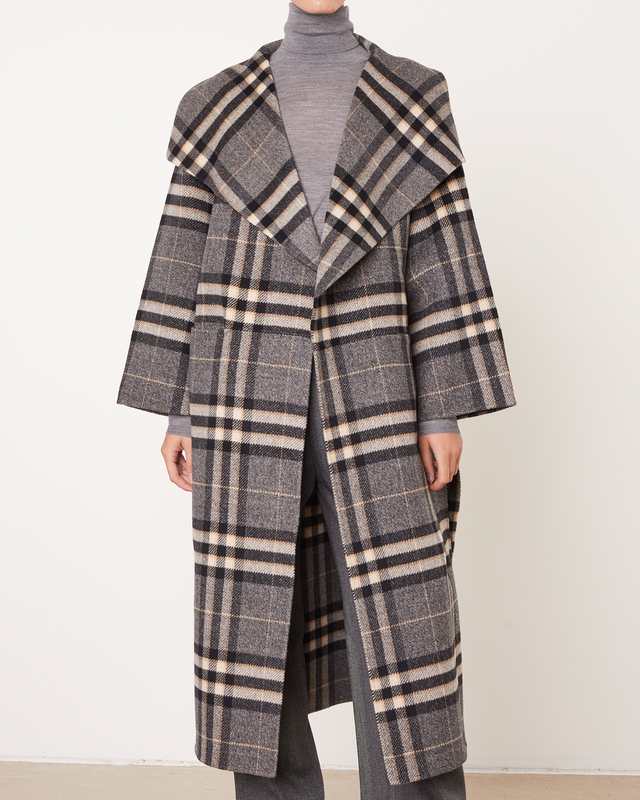 cos checked coat