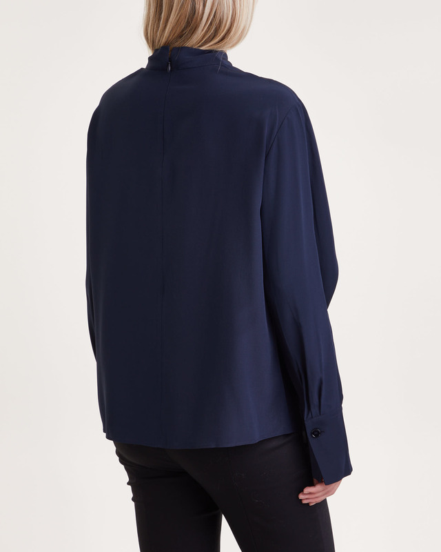 JOSEPH Blus Bailie Silk Crepe Navy 36