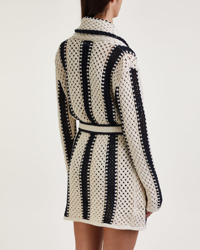 POLO Ralph Lauren Cardigan Geo-Stripe Shawl Svart L
