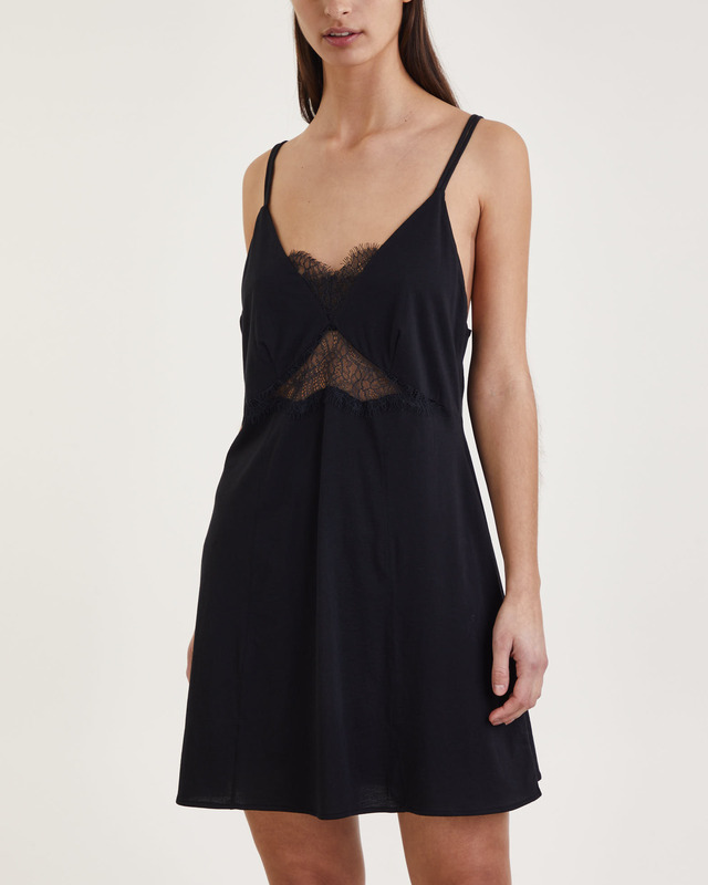 SKIN Klänning Mara Slip Svart 0 (XS)