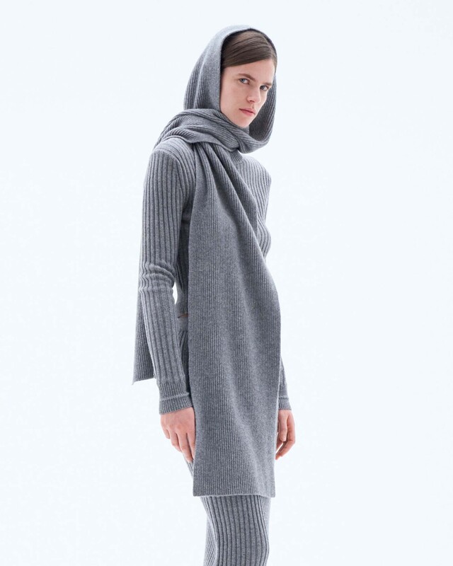 Filippa K Scarf Rib Beanie Grey melange ONESIZE