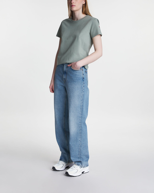 Moncler T-Shirt Cotton Jersey Maglia Grön XS