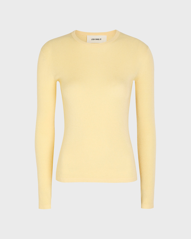 LISA YANG T-Shirt Long Sleeve Vivian Cashmere Ljusgul 1 (S-M)