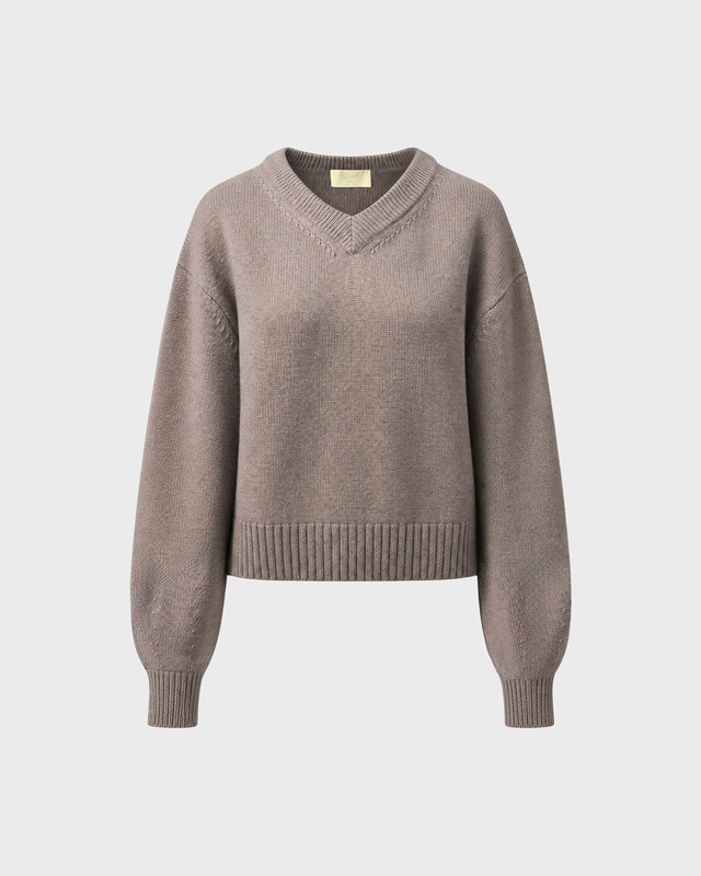 Wakakuu Icons Sweater Cashmere V-Neck Sand XL
