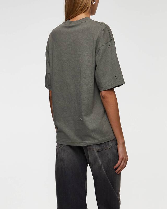 Acne Studios T-Shirt Logo Relaxed Distressed  Ljusgrön XS