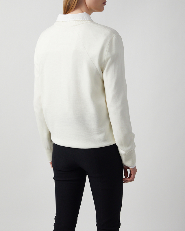 Jil Sander Sweater Midweight Wool Crew-Neck Natural 38