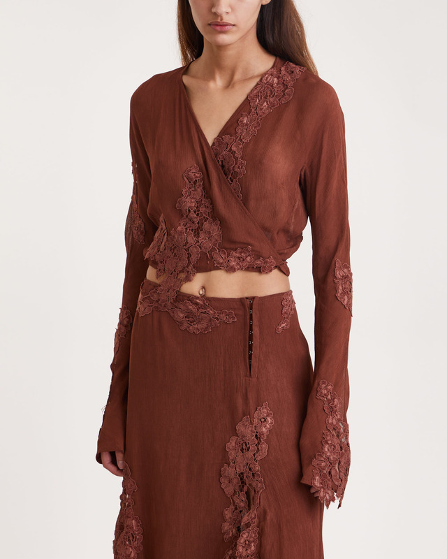 Acne Studios Blus Lace Wrap Brun 36