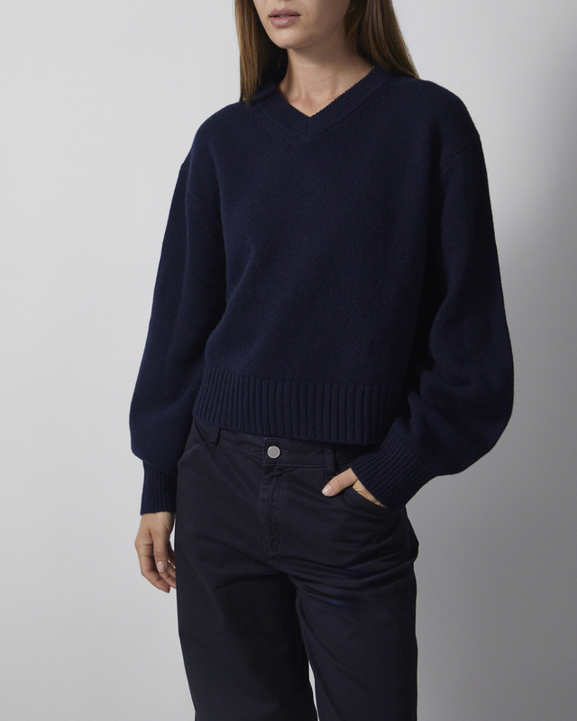 Wakakuu Icons Genser Cashmere V-Neck Navy M