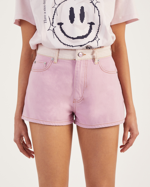 Hög midja shorts rosa Ljuslila 2