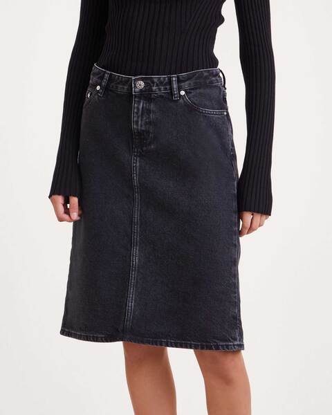 Skirt Denim Midi Charcoal 1