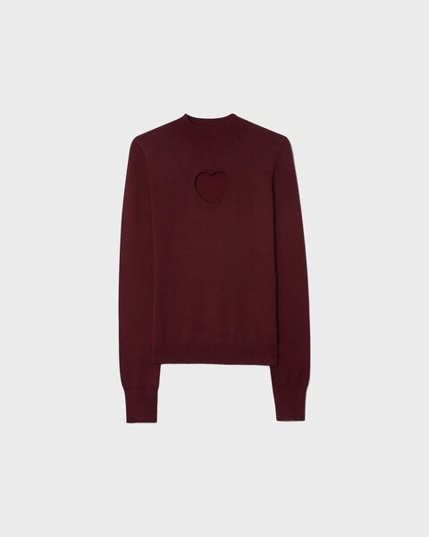 Tröja Heart Sweater Bordeaux 1