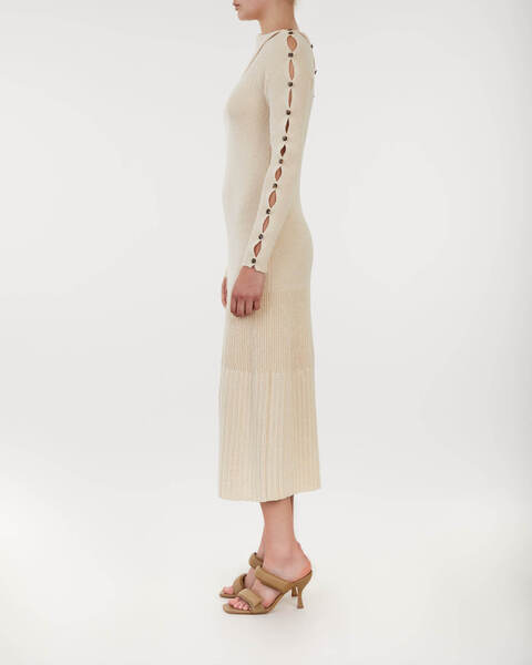 Cotton Rib Knit Dress Ecru 2