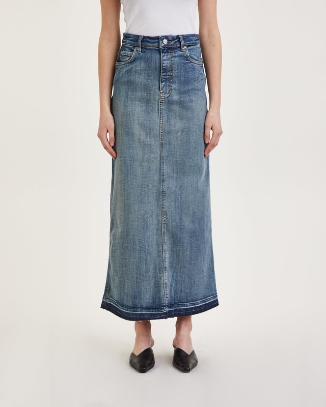 Ganni Kjol Tint Edge Denim Maxi Denim 34