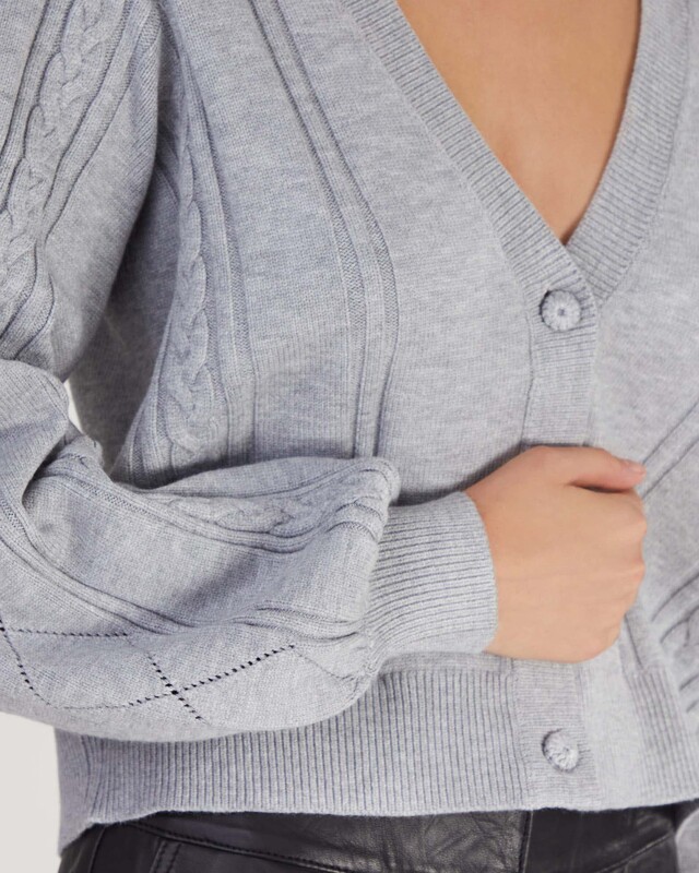 Cardigan Eamon Grey melange L