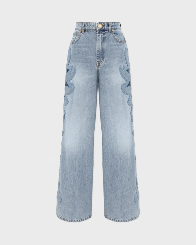 Zimmermann Jeans Alchemy Applique Relaxed Flare Blå/grønn 26